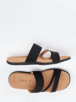 Gabor – Komfort-Pantolette aus Textil in Schwarz