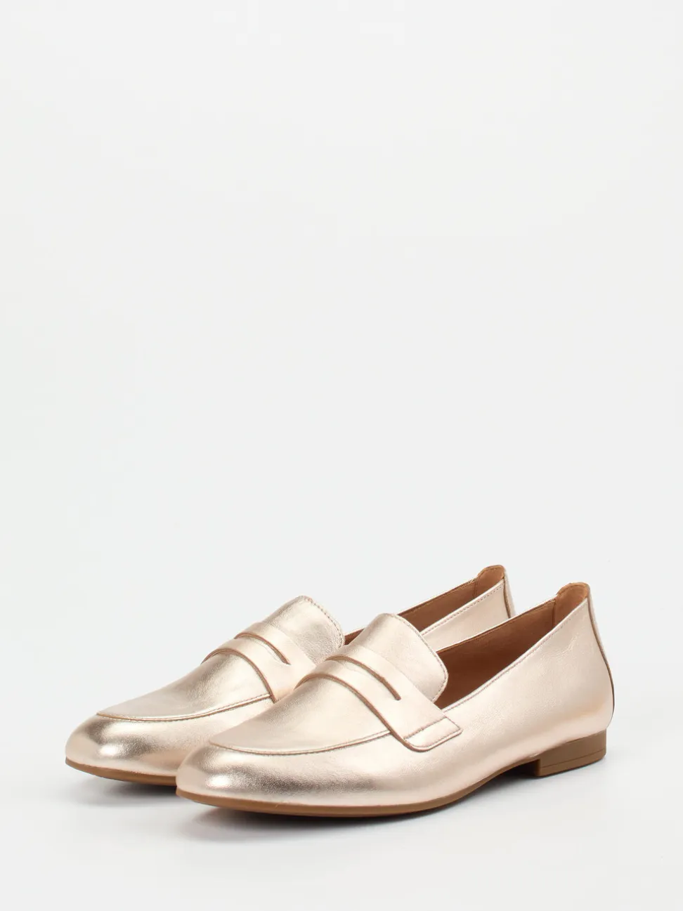Gabor – Loafer aus Metallicleder in Roségold