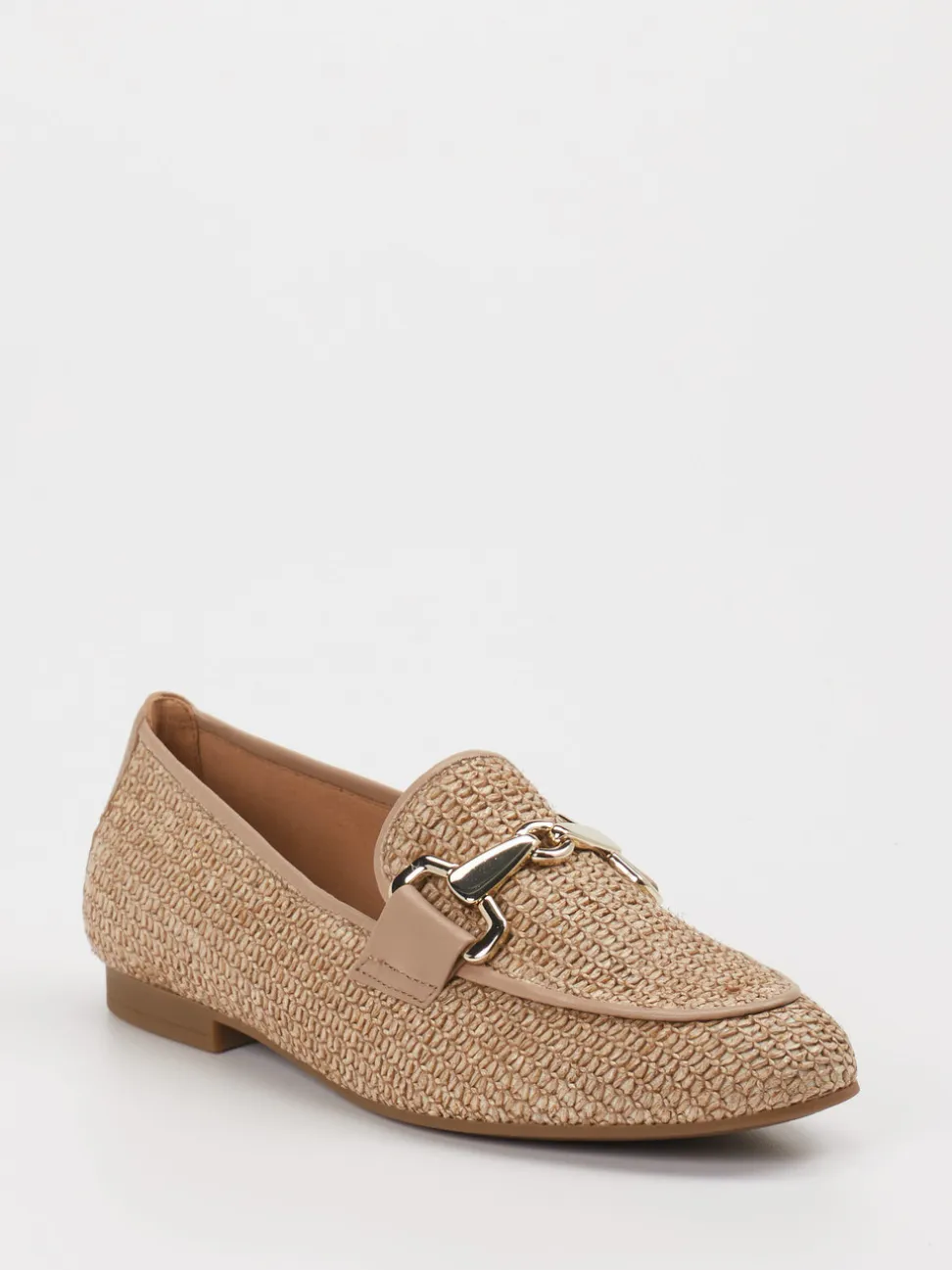 Gabor – Loafer aus Textil in Beige geflochten