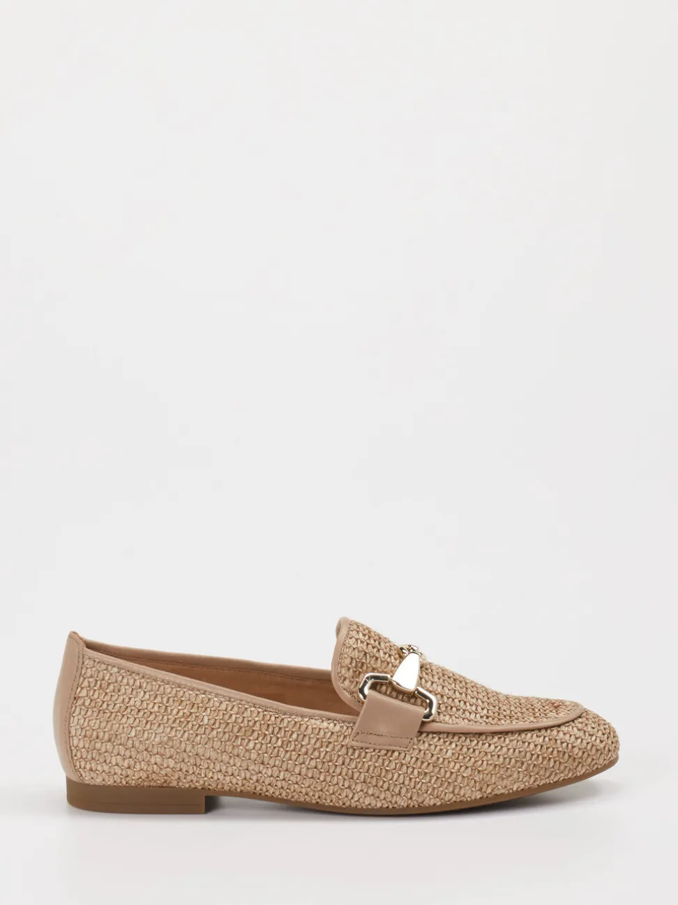 Gabor – Loafer aus Textil in Beige geflochten