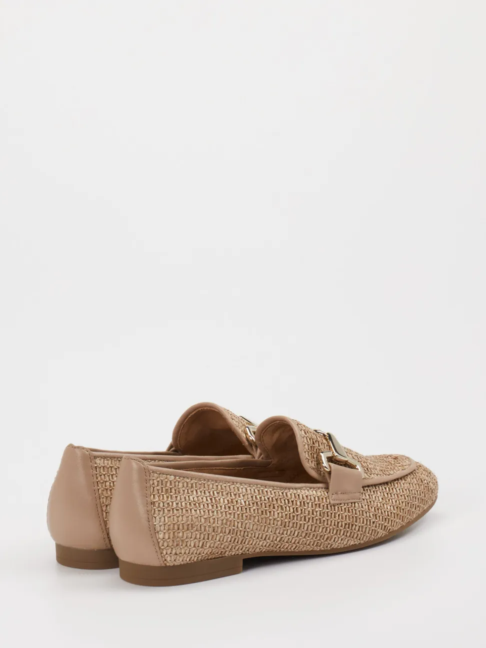 Gabor – Loafer aus Textil in Beige geflochten