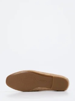 Gabor – Loafer aus Textil in Beige geflochten