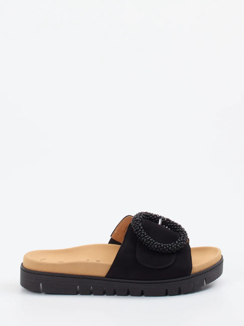 Gabor – Pantolette aus Veloursleder Schwarz