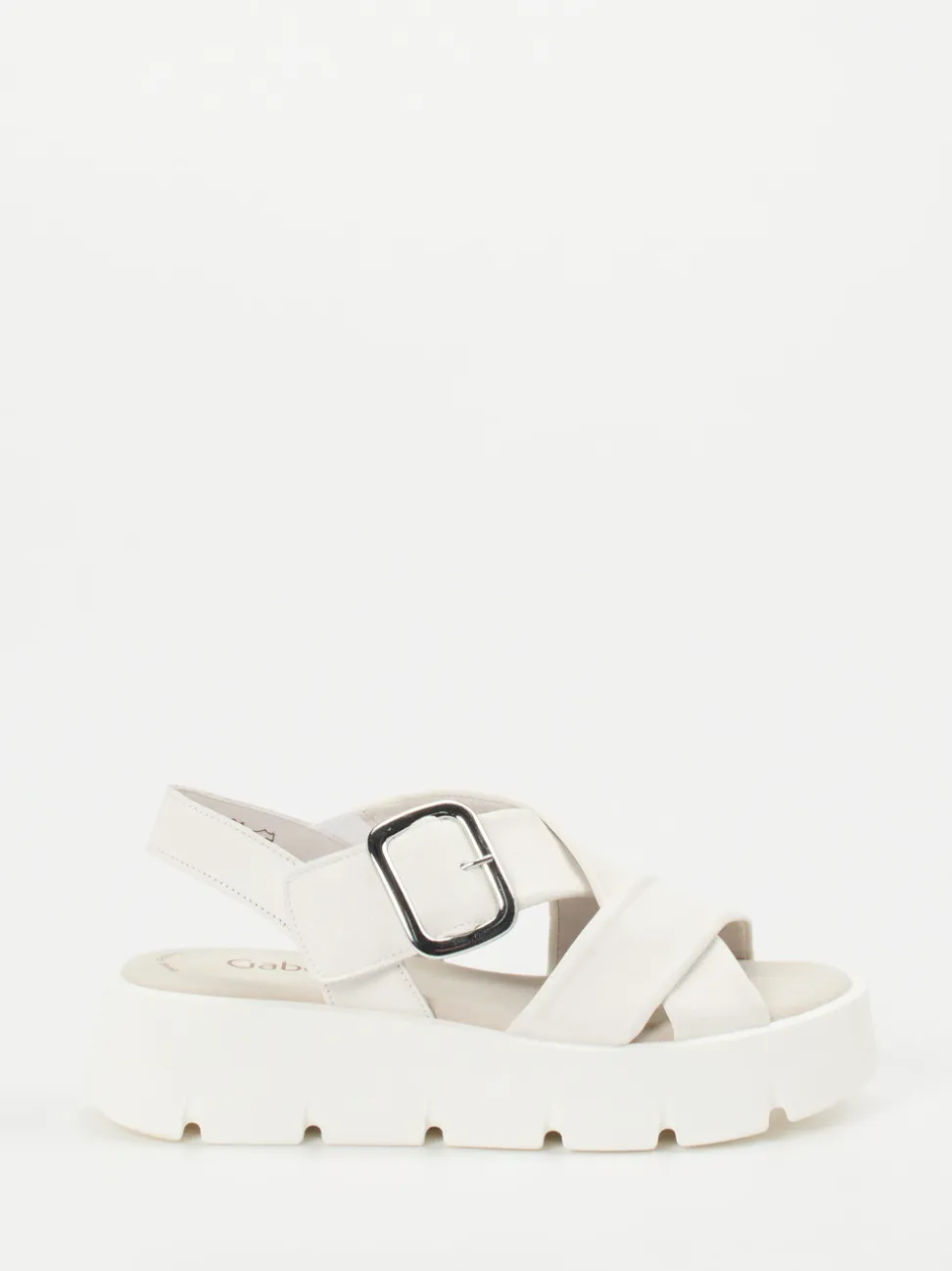 Gabor – Plateausandale aus Lammleder Offwhite