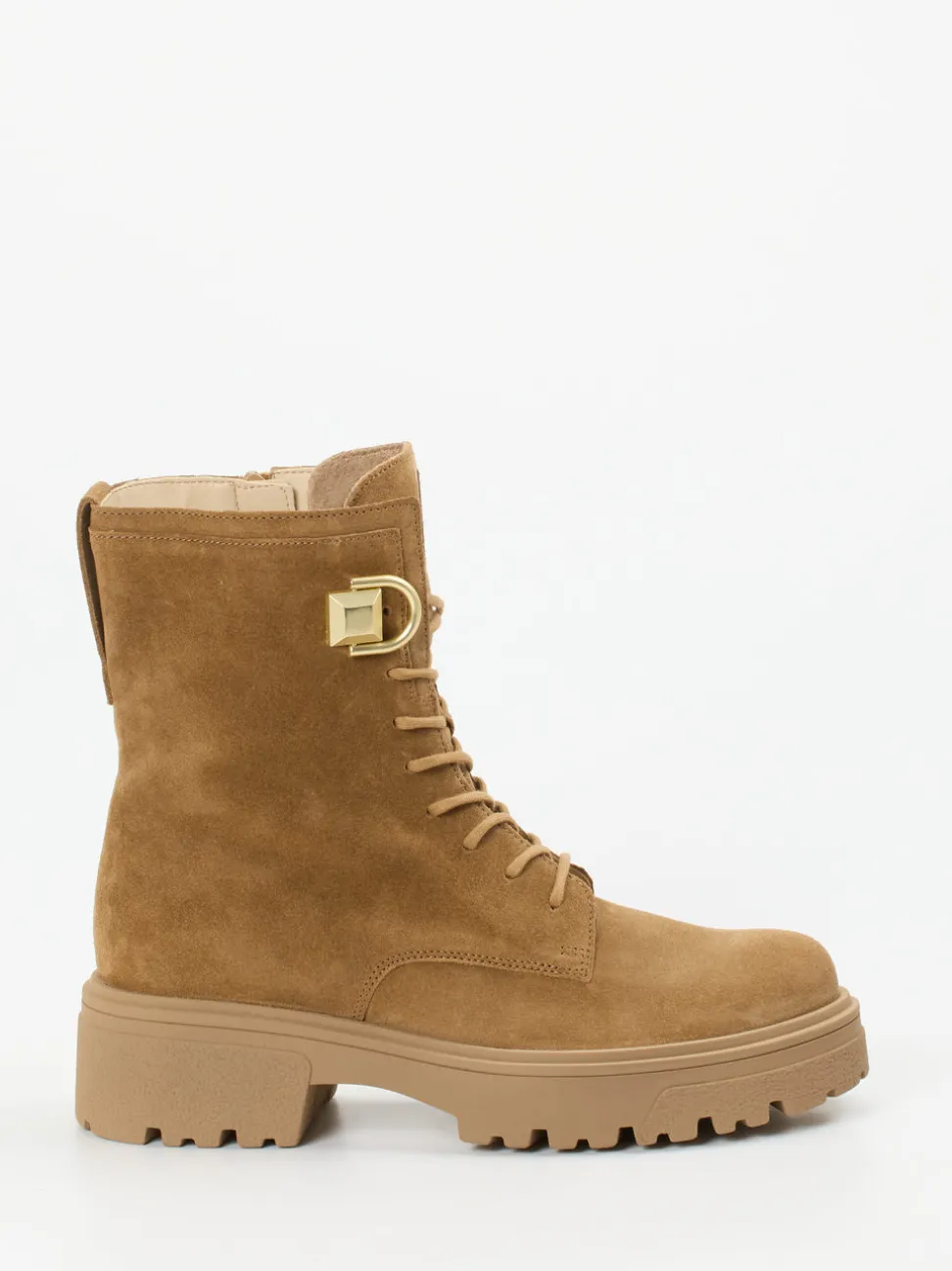 Gabor – Schnürboots aus Veloursleder camelbraun