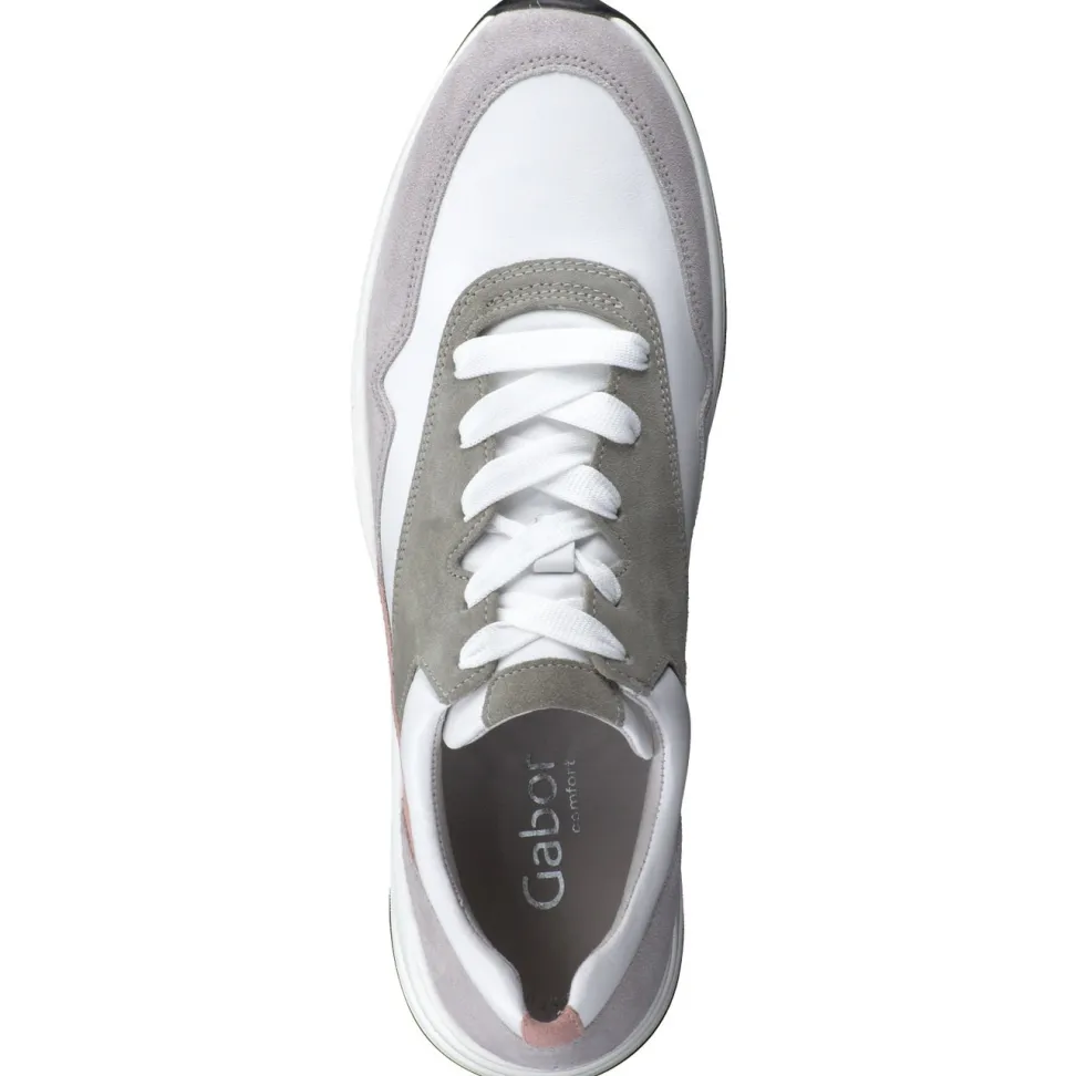 Gabor Comfort – Chunky Sneaker aus Kalbleder pastellweiß