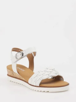 Gabor Comfort – Keilsandalette aus Kalbleder weiß