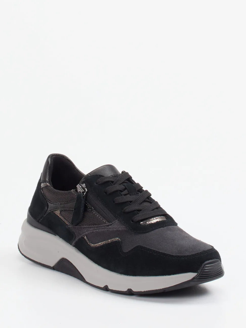 Gabor Comfort – Komfort-Sneaker aus Veloursleder Anthrazit