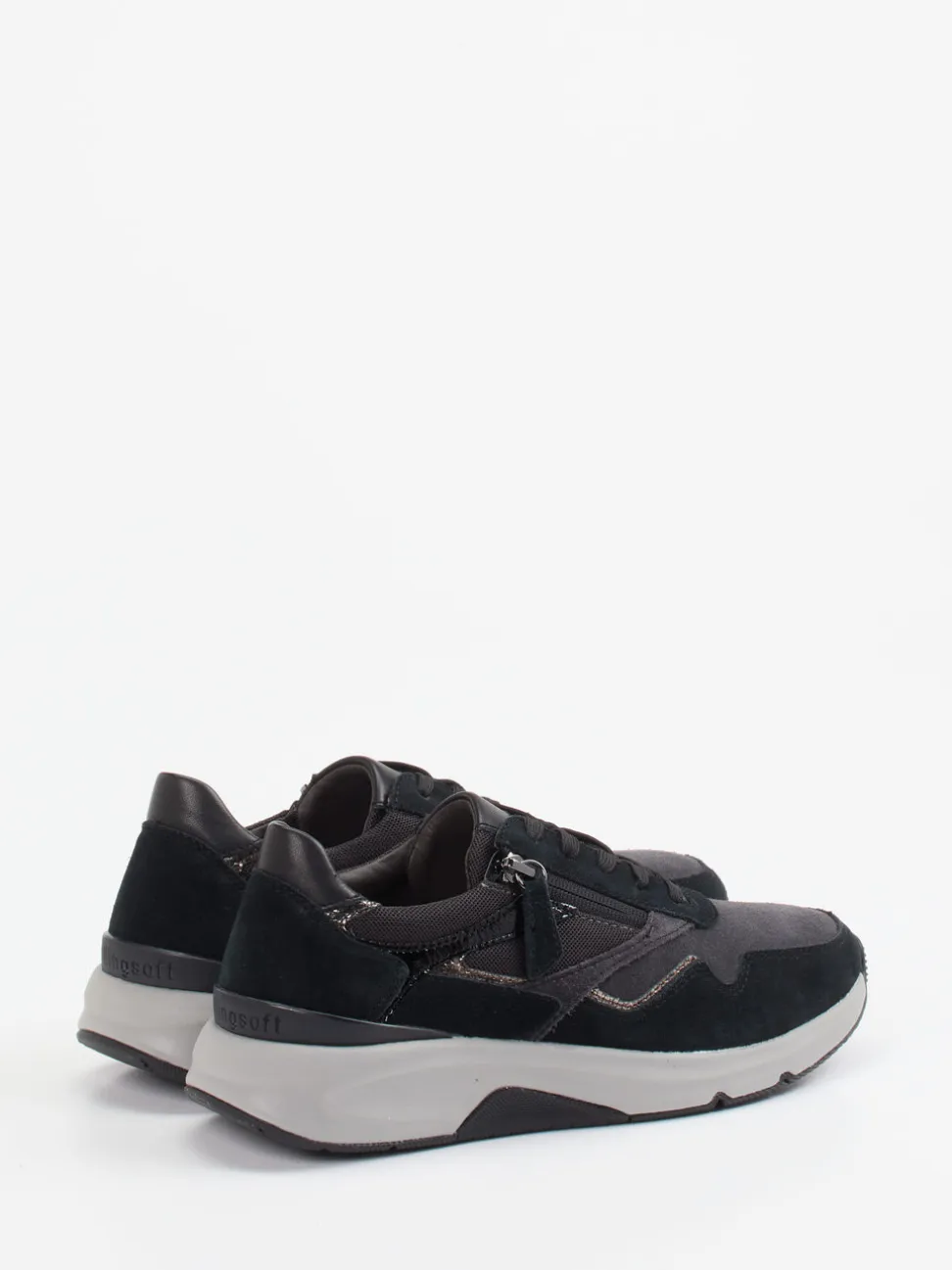 Gabor Comfort – Komfort-Sneaker aus Veloursleder Anthrazit