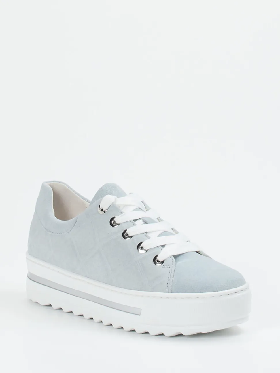 Gabor Comfort – Plateau-Sneaker aus Veloursleder hellblau