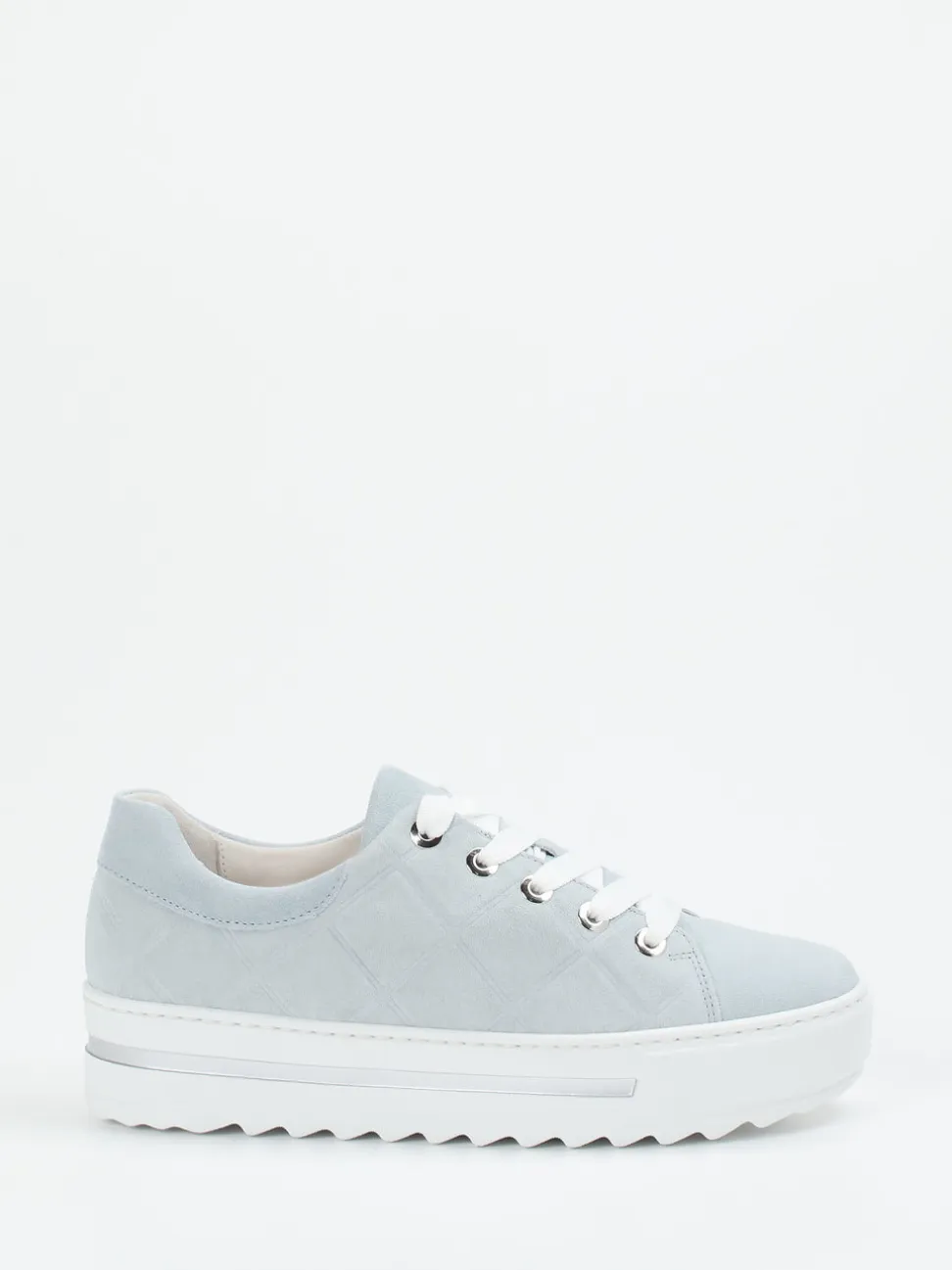 Gabor Comfort – Plateau-Sneaker aus Veloursleder hellblau