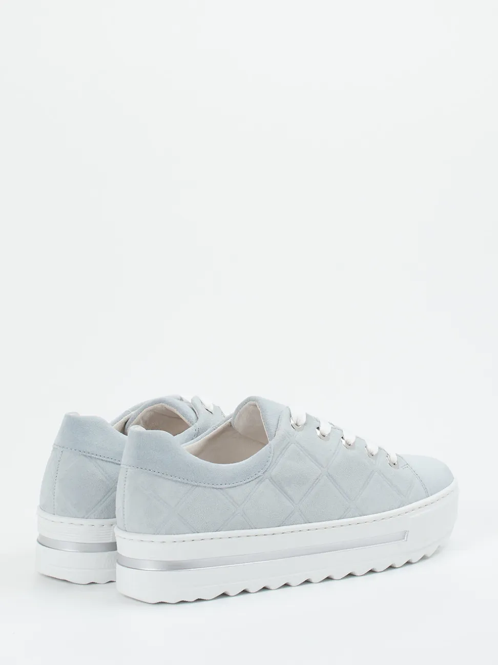 Gabor Comfort – Plateau-Sneaker aus Veloursleder hellblau