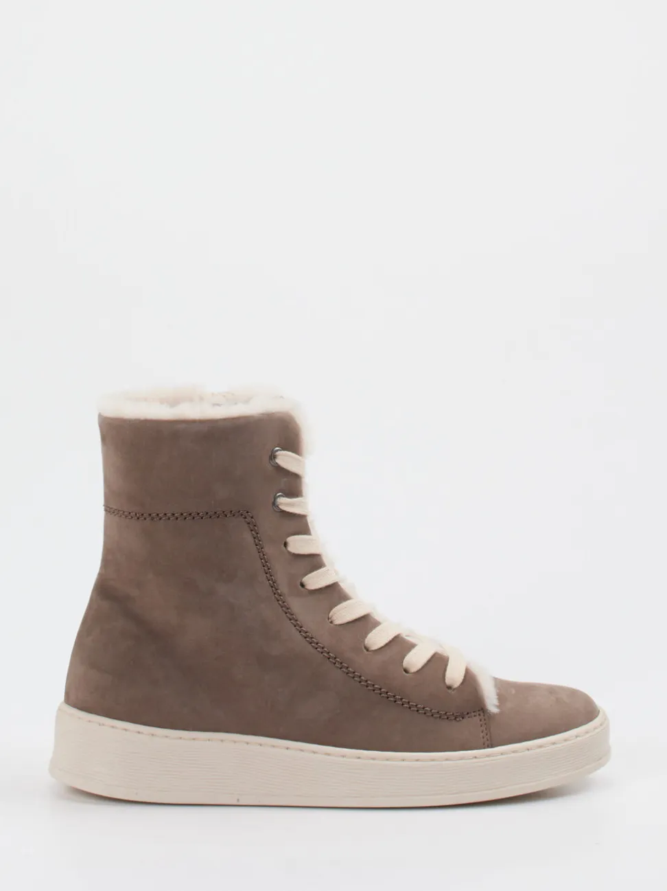 Gabor Comfort – Schnürboots aus Nubukleder in Taupe