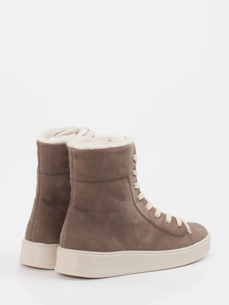 Gabor Comfort – Schnürboots aus Nubukleder in Taupe