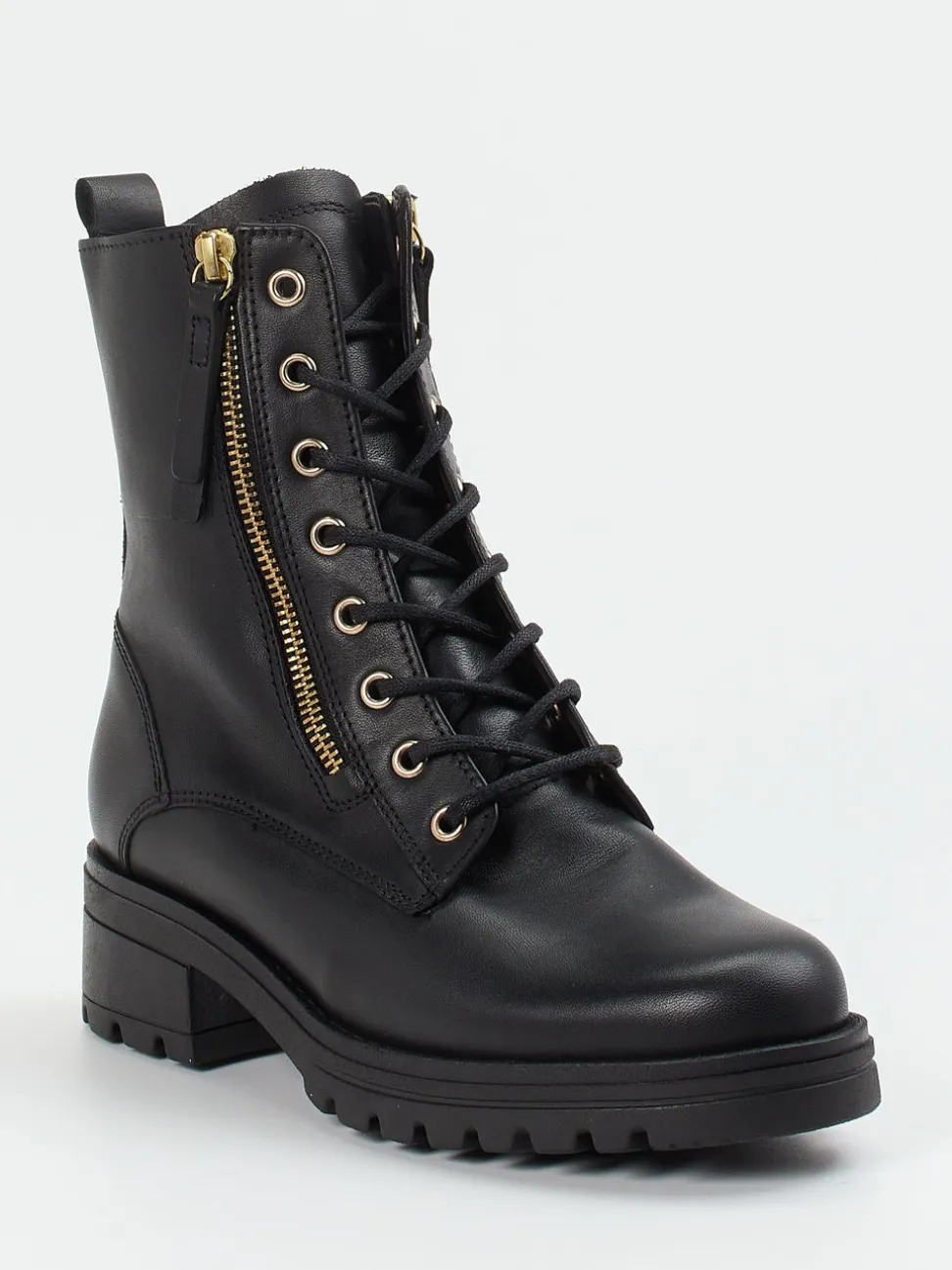 Gabor Comfort – Schnürstiefelette aus Kalbleder schwarz