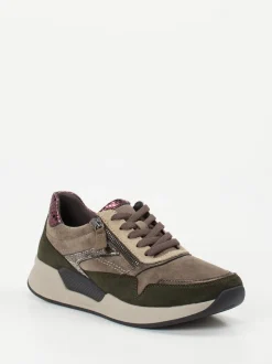 Gabor Comfort – Sneaker aus Veloursleder in Herbstfarben
