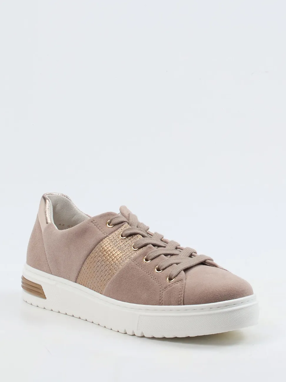 Gabor Comfort – Sneaker aus Veloursleder Rosébeige