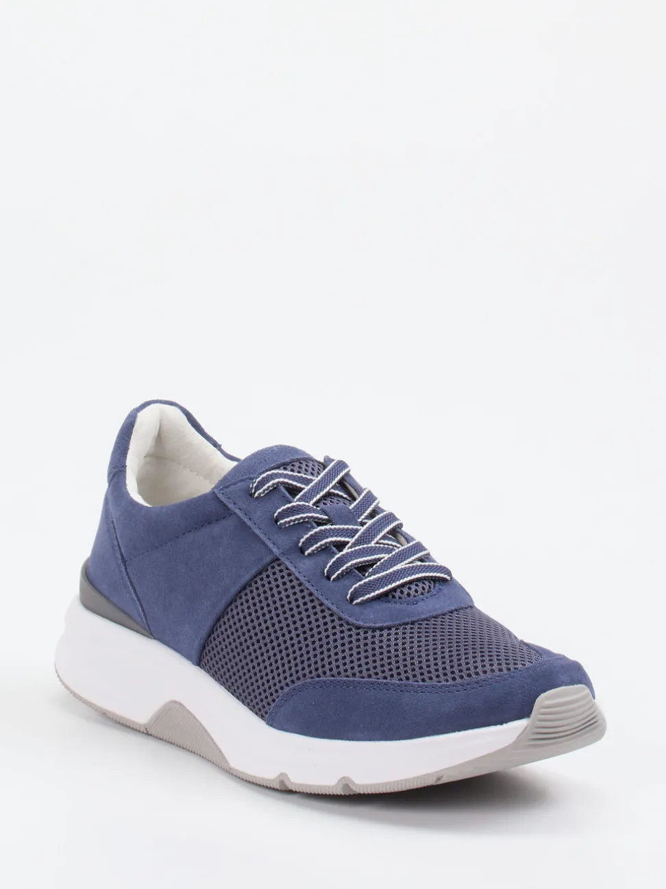 Gabor Comfort – Sneaker aus Veloursleder und Mesh blau