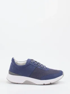 Gabor Comfort – Sneaker aus Veloursleder und Mesh blau
