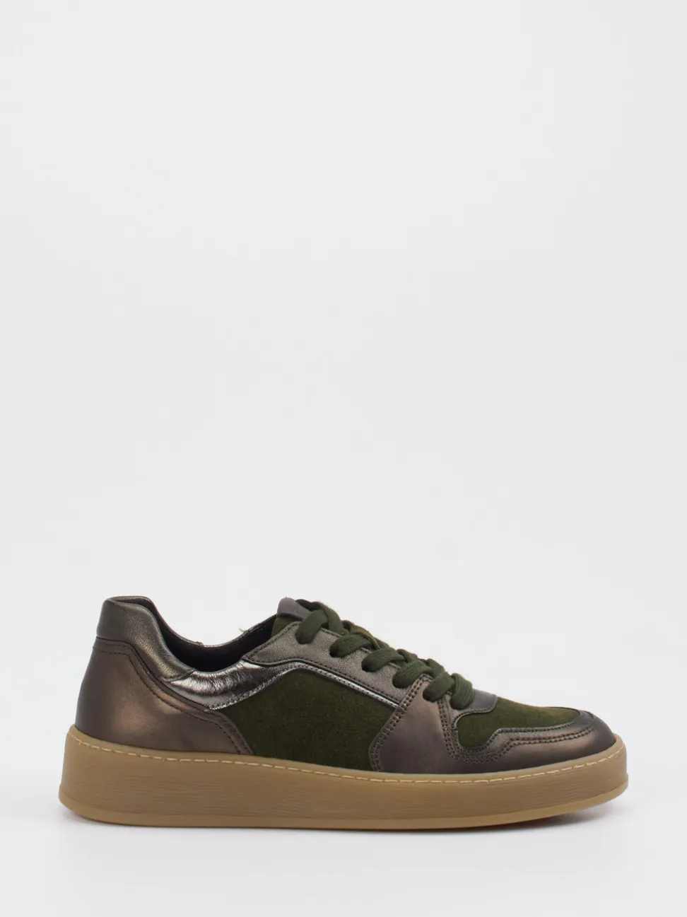 Gabor Comfort – Sneaker aus Veloursleder Olivgrün