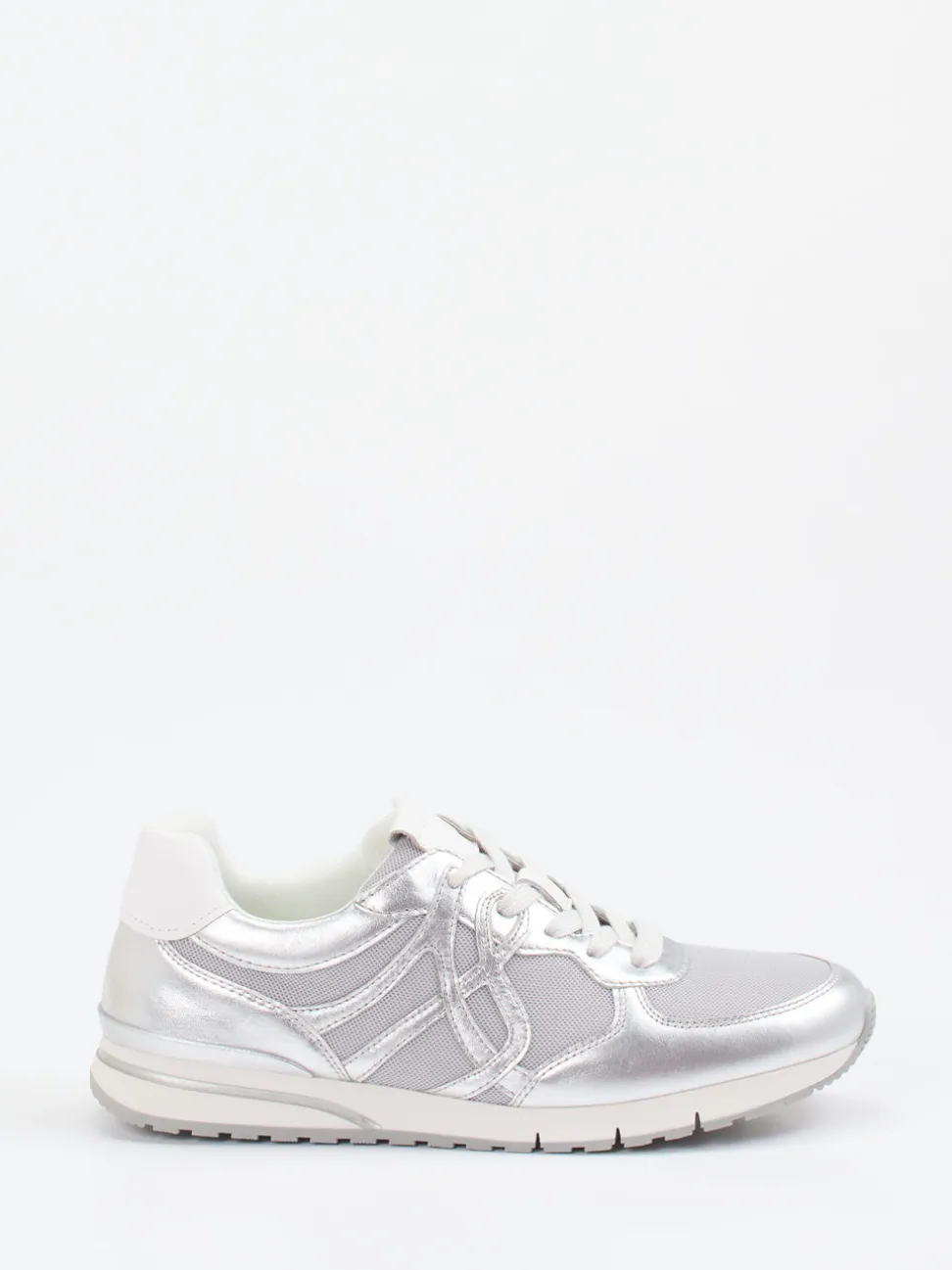 Gabor Comfort – Sneaker aus Metallicleder silber