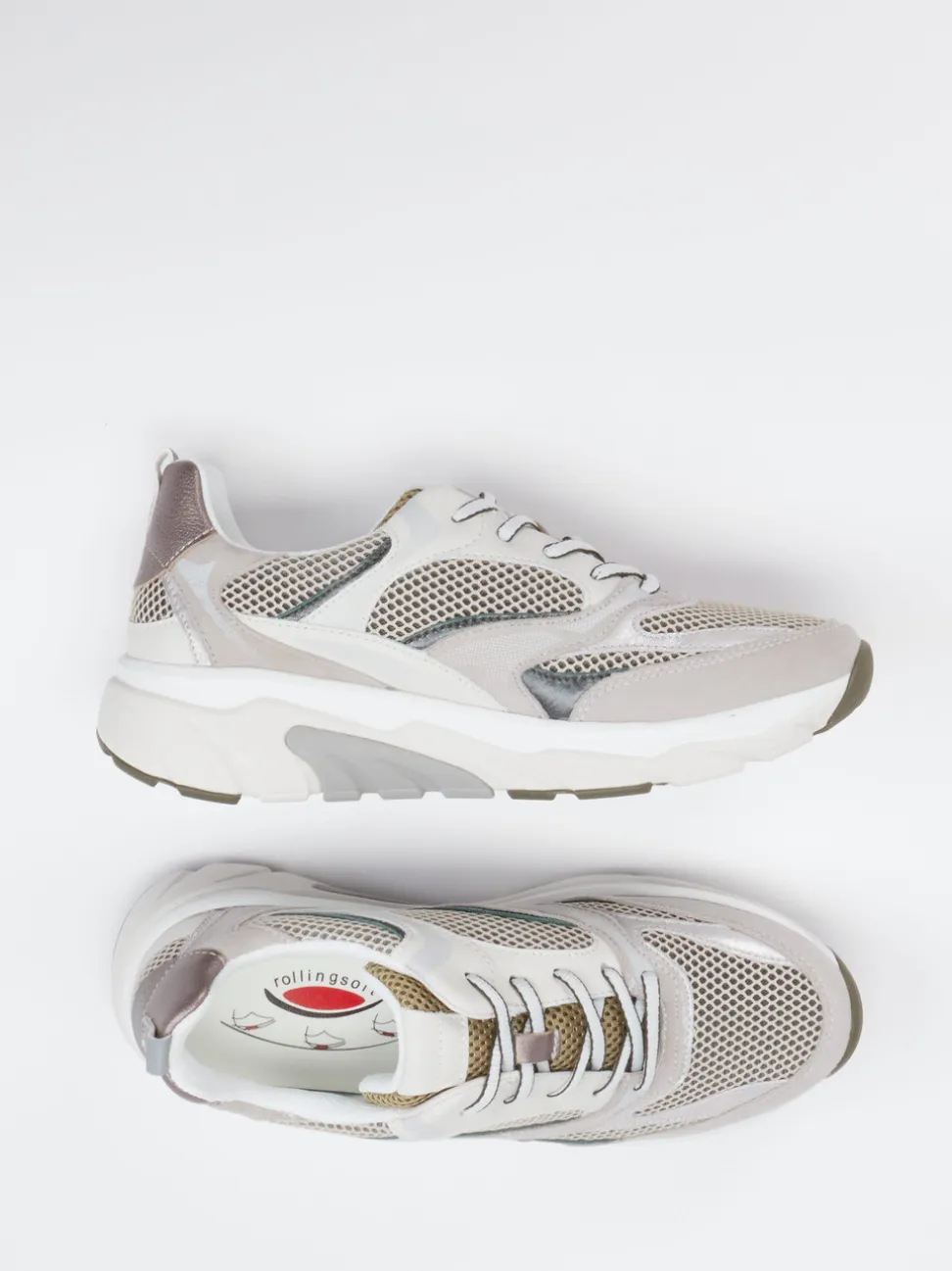 Gabor Comfort – Sneaker aus Velour und Textil Beige