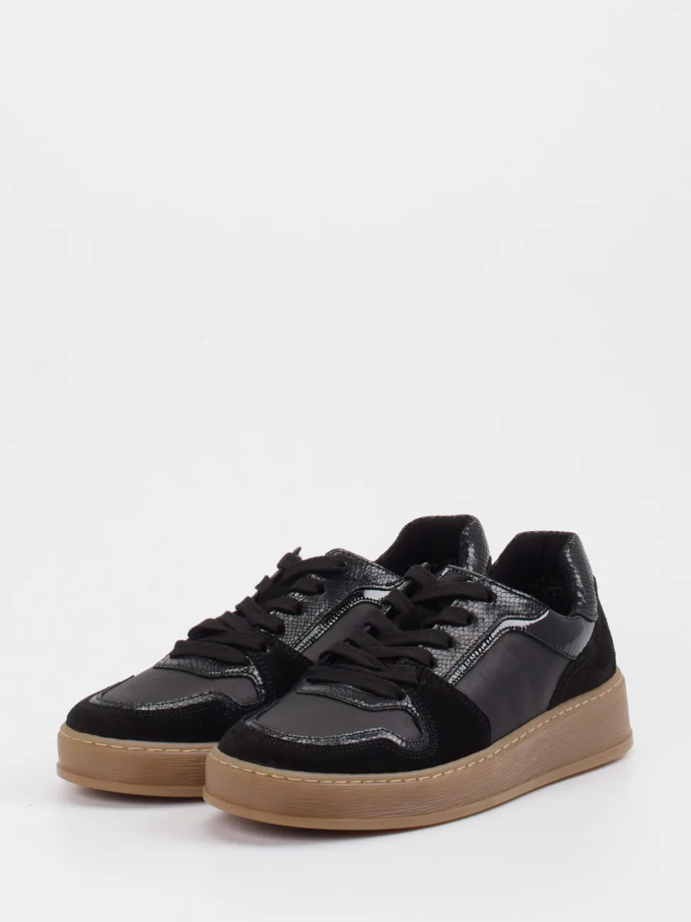 Gabor Comfort – Sneaker aus Velour/Leder Schwarz