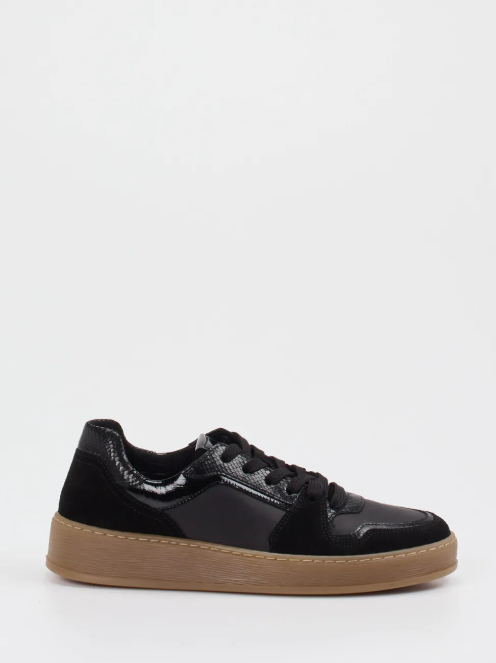Gabor Comfort – Sneaker aus Velour/Leder Schwarz
