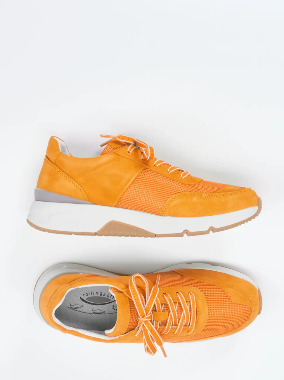 Gabor Comfort – Sneaker aus Veloursleder orange