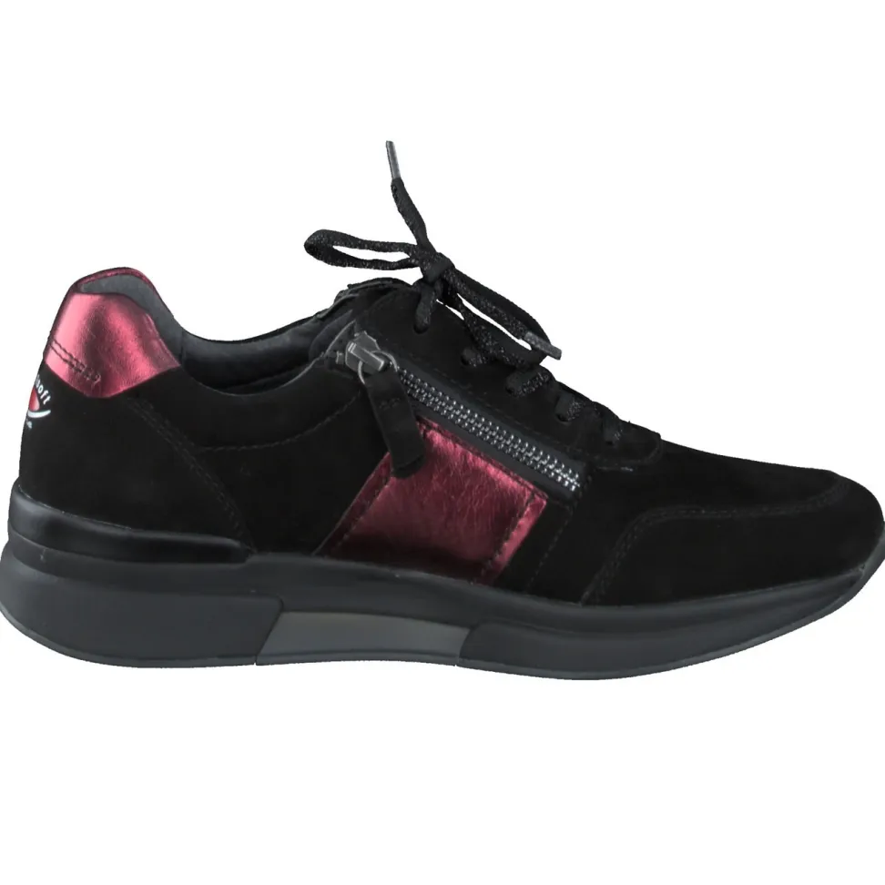 Gabor Comfort – Sneaker aus Nubukleder in Schwarz