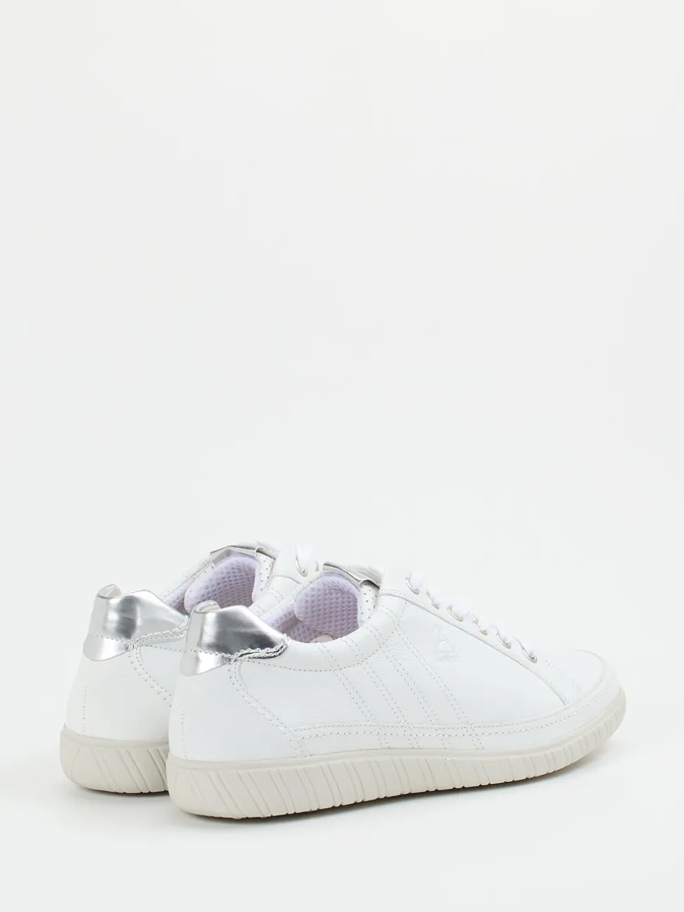 Gabor Comfort – Sneaker aus Kalbleder Weiß Silber