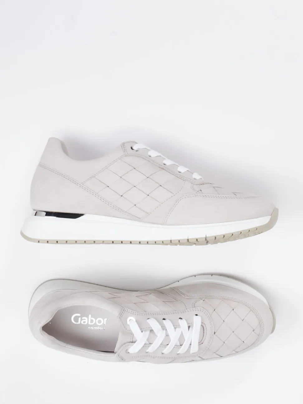 Gabor Comfort – Sneaker aus Nubukleder in Flechtoptik