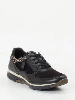 Gabor Comfort – Sneaker aus Veloursleder schwarz