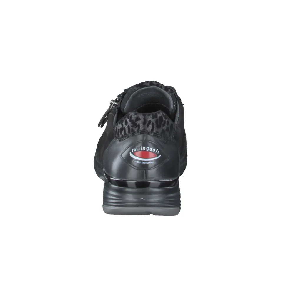 Gabor Comfort – Sneaker aus Veloursleder in Schwarz