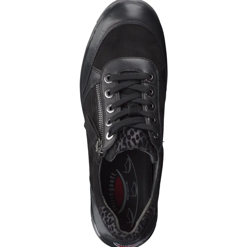 Gabor Comfort – Sneaker aus Veloursleder in Schwarz