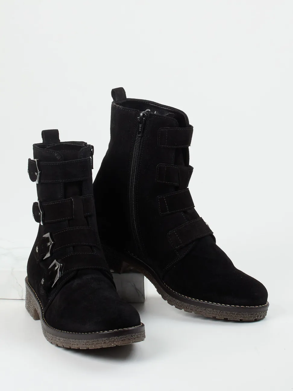 Gabor Comfort – Stiefelette aus Veloursleder Schwarz