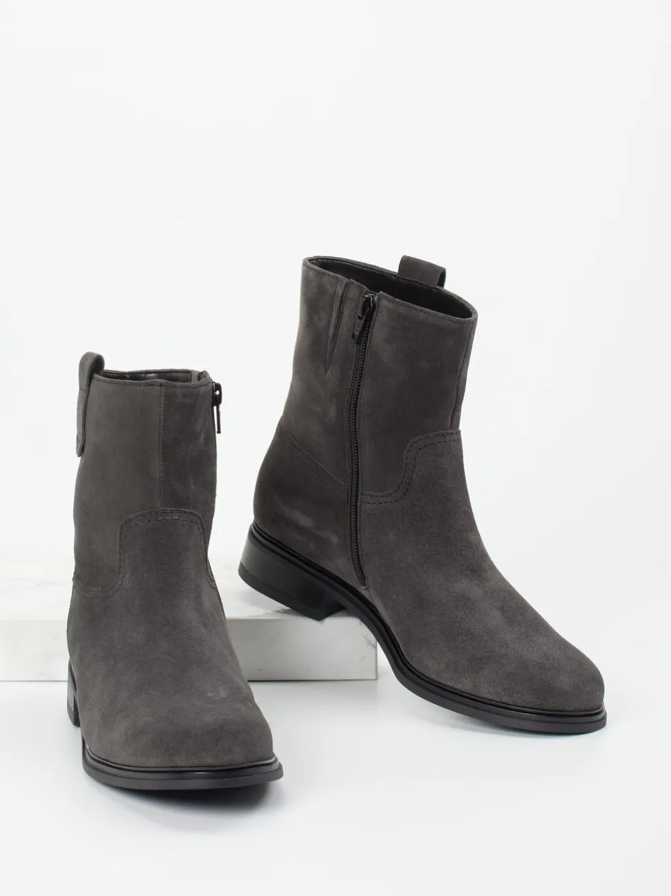 Gabor Comfort – Stiefelette aus Veloursleder Grau