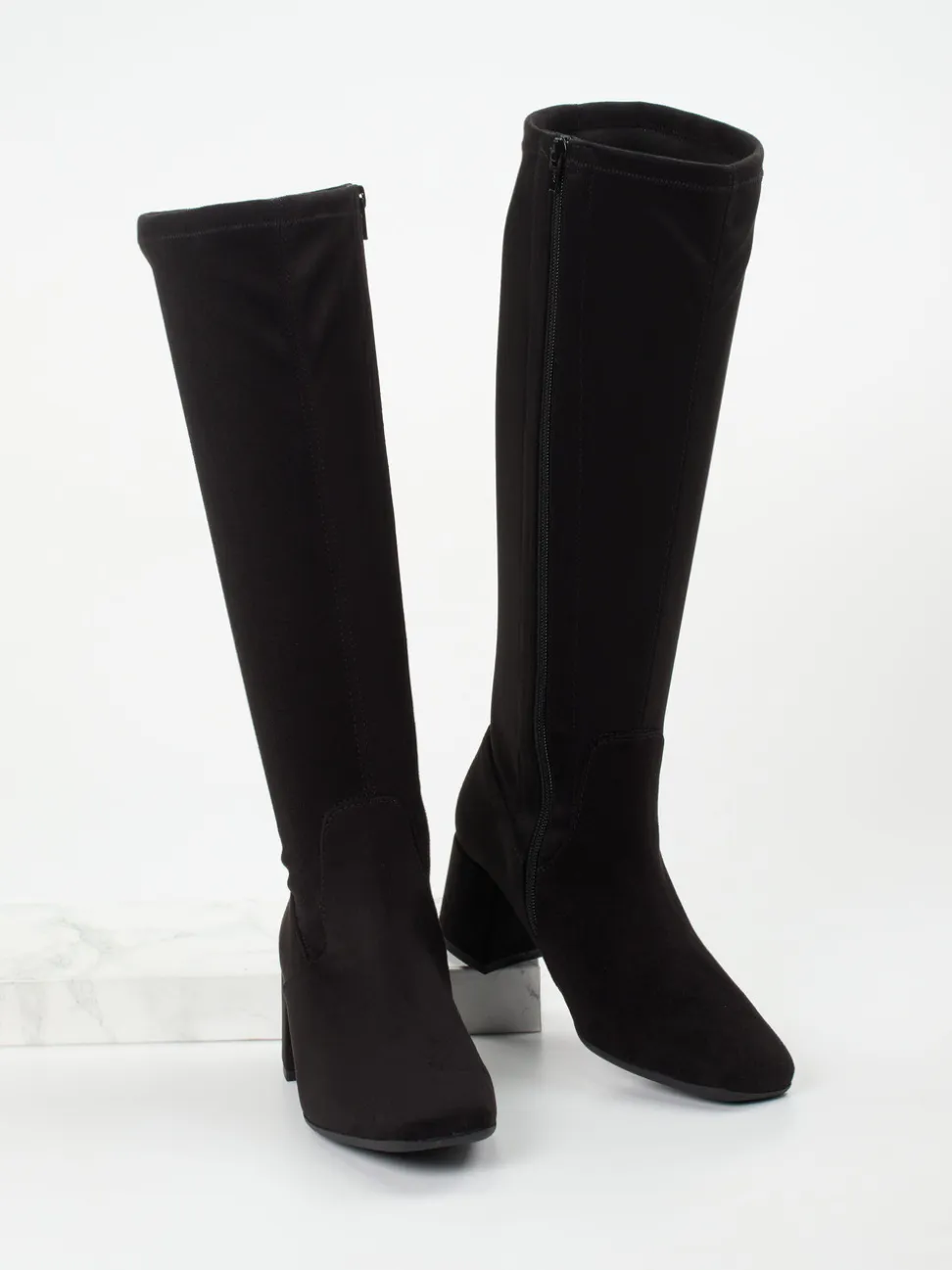 Gabor Comfort – Stretch-Stiefel aus Veloursleder schwarz