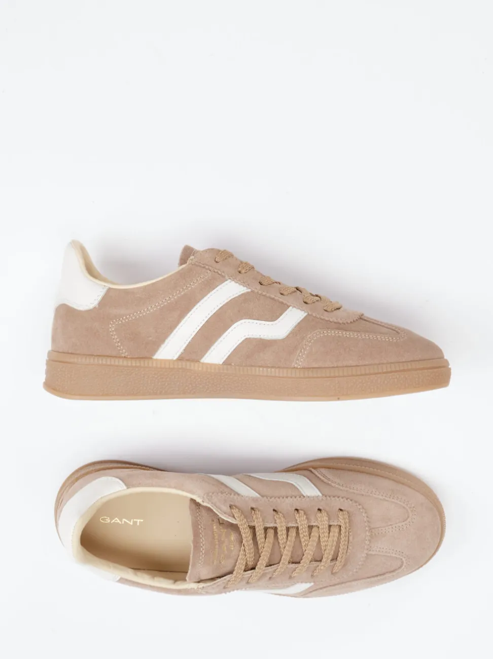 Gant – Retro-Sneaker aus Veloursleder sandbeige