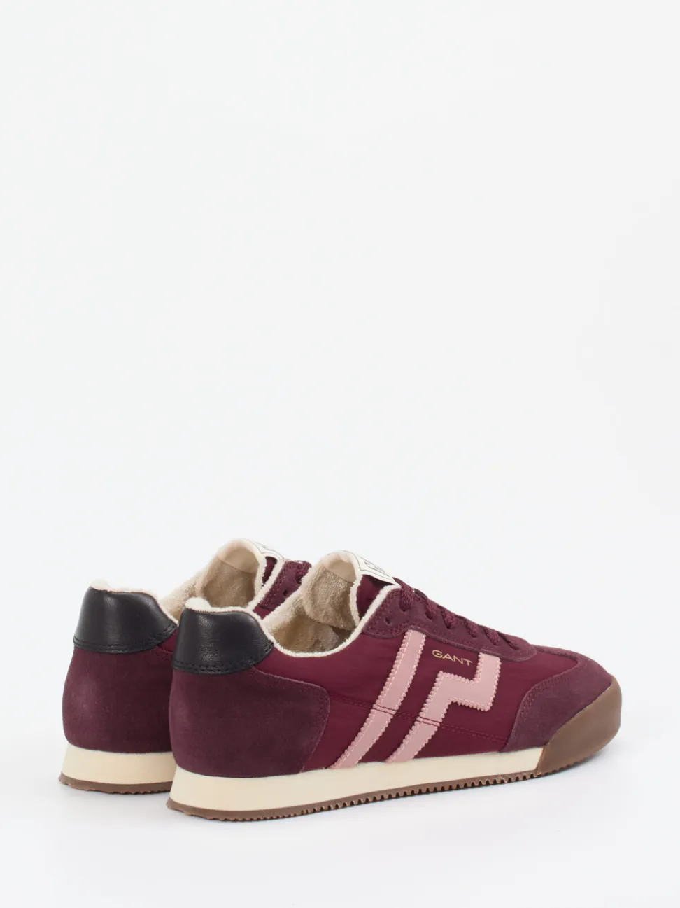 Gant – Sneaker aus Velour/Textil in Bordeauxrot