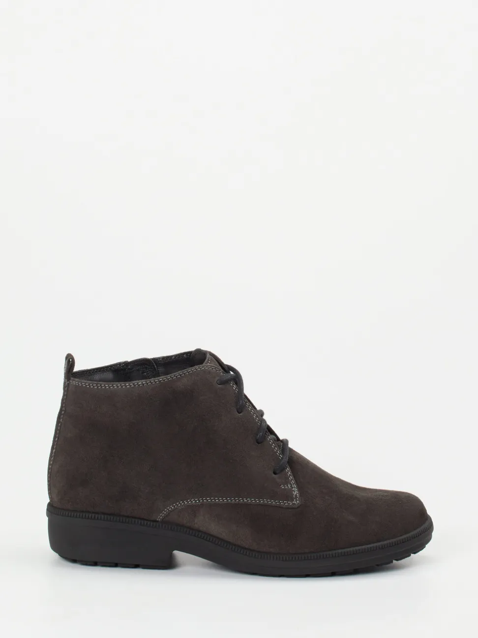 Ganter – Schnürstiefelette aus Veloursleder grau