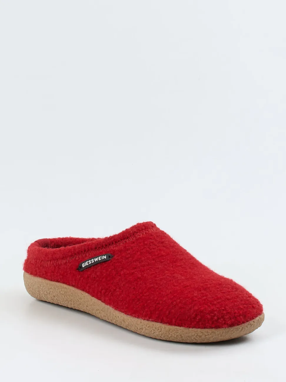 Giesswein – Hüttenschuh aus Wolle in Tomatenrot
