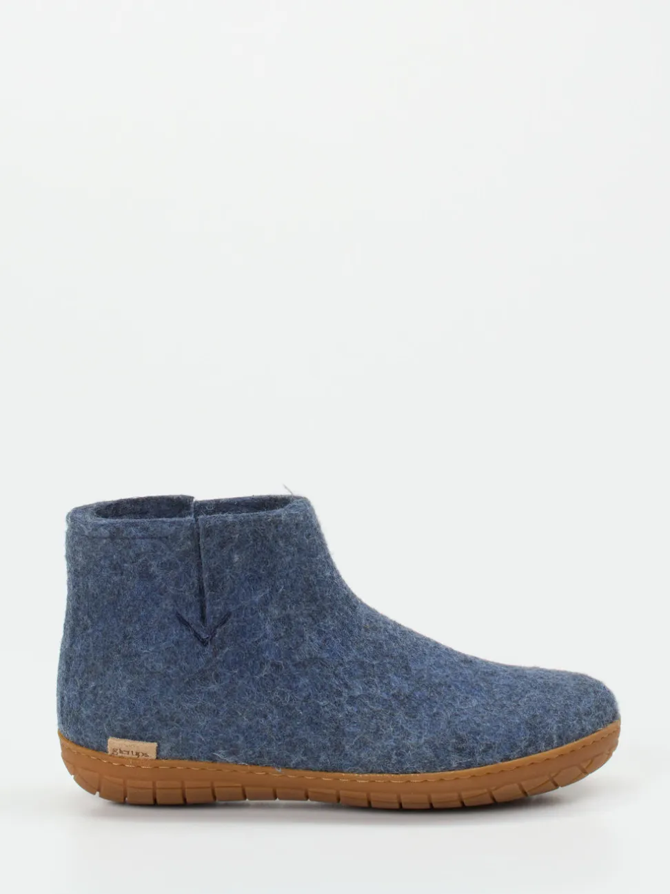Glerups – Hausschuh-Bootie aus Wollfilz jeansblau