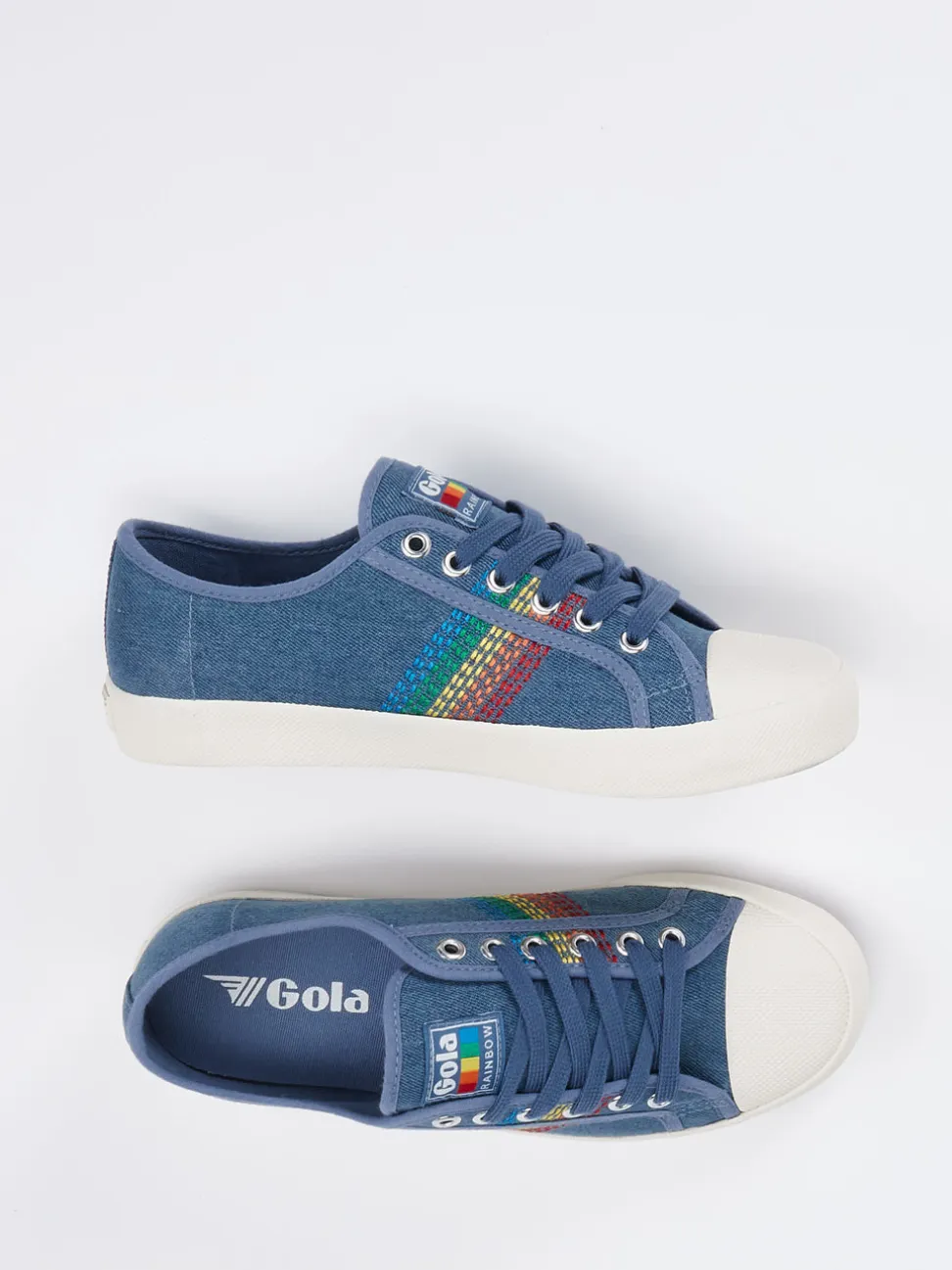 Gola – Sneaker aus Canvas in Jeansblau mit Stickerei