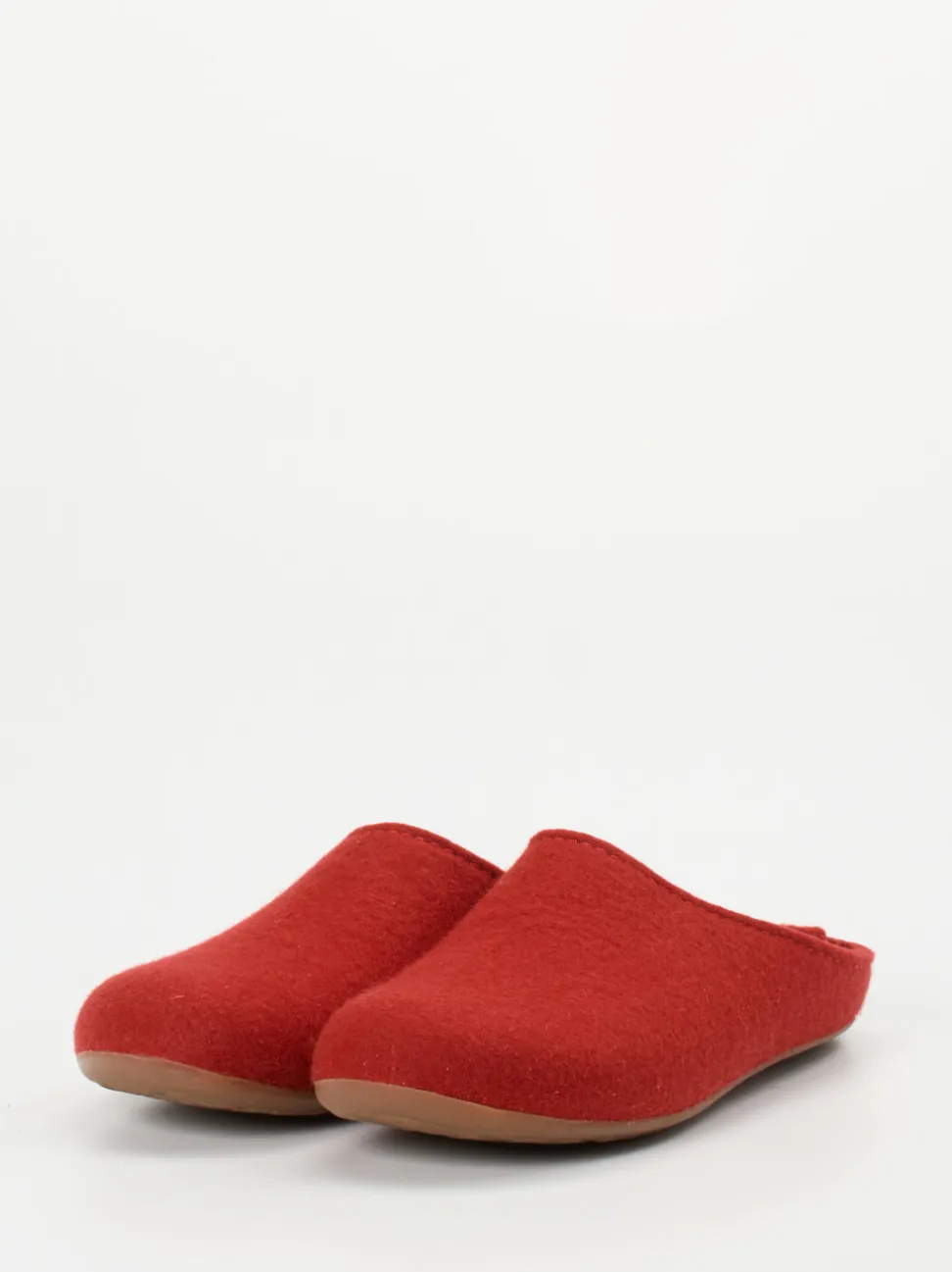 Haflinger – Filzpantoffeln aus Wollfilz tomatenrot