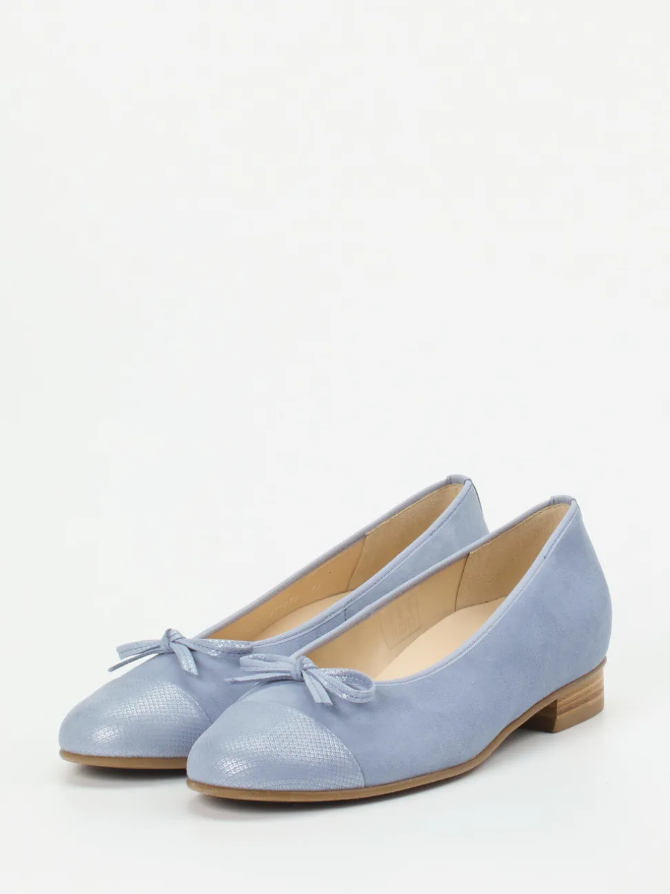 Hassia – Ballerinas aus Veloursleder Pastellblau