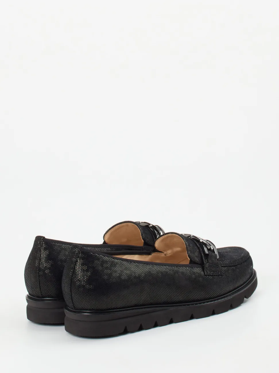 Hassia – Loafer aus geprägtem Leder Schwarz