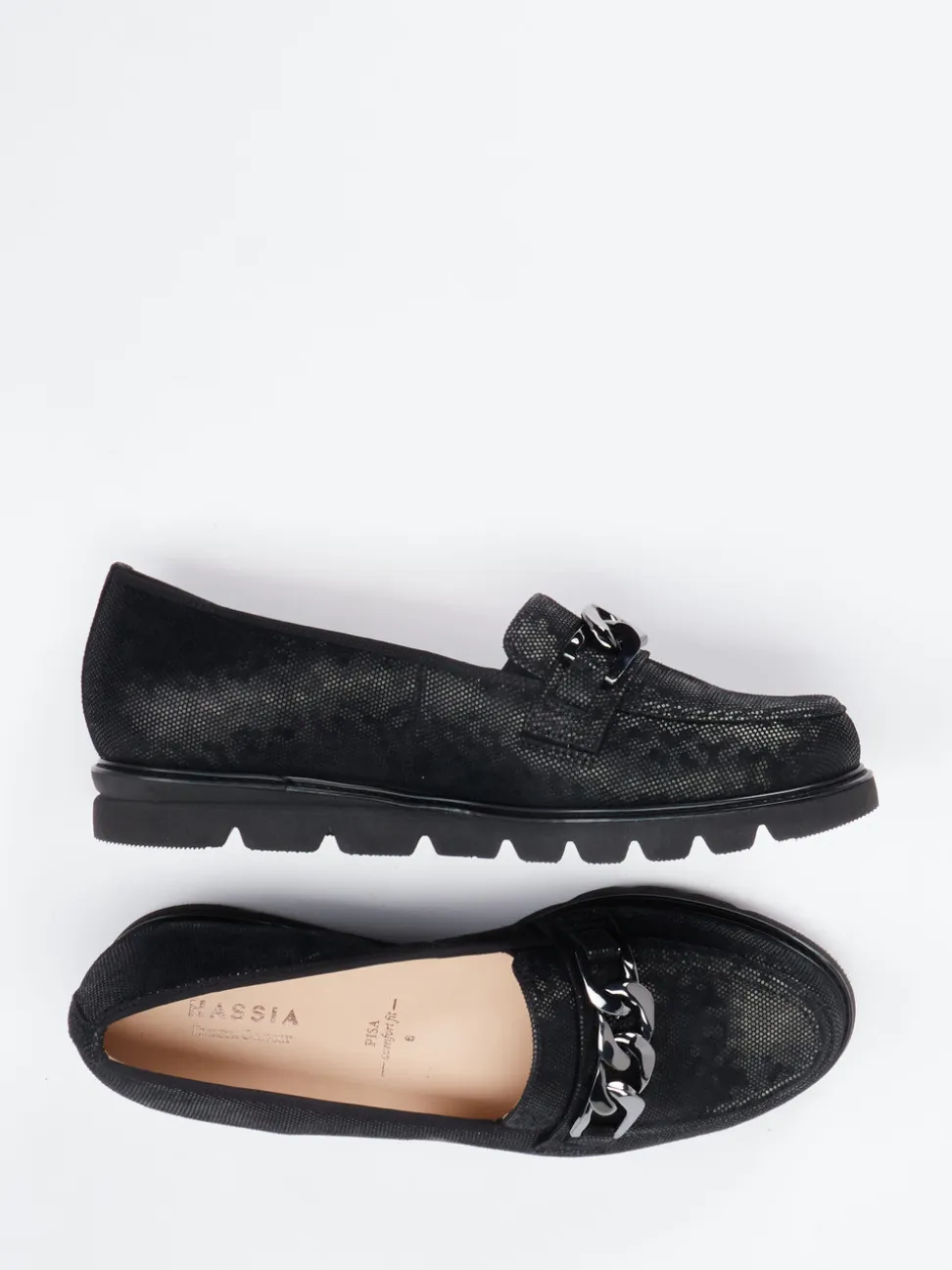 Hassia – Loafer aus geprägtem Leder Schwarz
