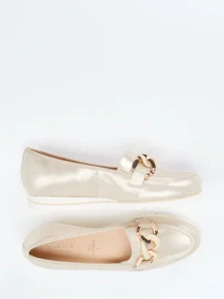 Hassia – Loafer aus Metallicleder Champagner-Beige