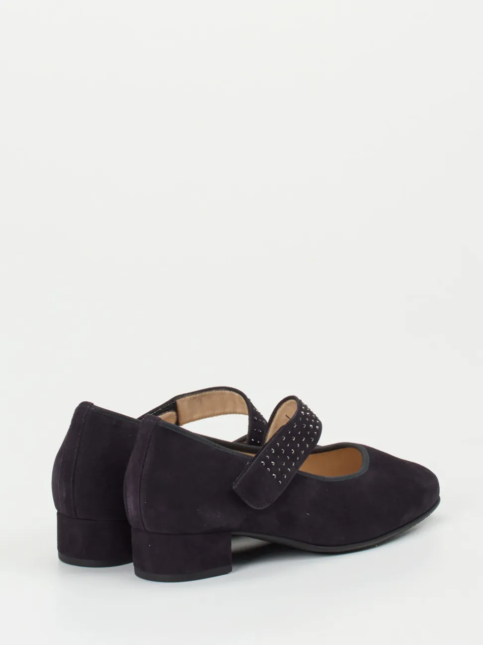 Hassia – Mary Jane Pumps aus Veloursleder Dunkelblau